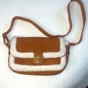 Brown with fur handbag